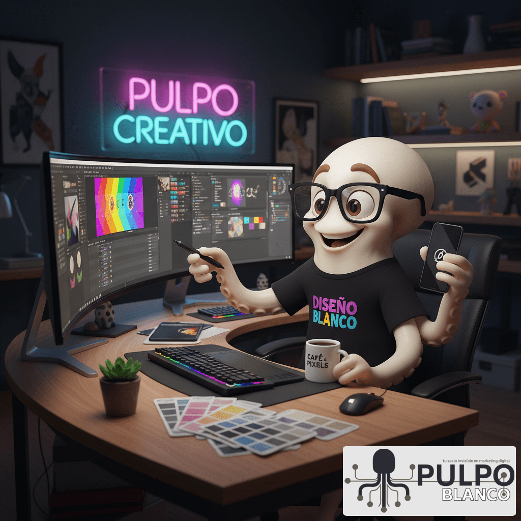 Diseño Gráfico Pulpo Blanco